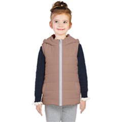 Mocha Mousse Hex Code #a47864 Kids  Hooded Puffer Vest