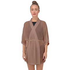 Mocha Mousse Hex Code #a47864 Half Sleeve Chiffon Kimono by dressshop