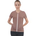 Mocha Mousse Hex Code #a47864 Short Sleeve Zip Up Jacket View1