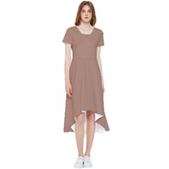 Mocha Mousse Hex Code #a47864 High Low Boho Dress by dressshop