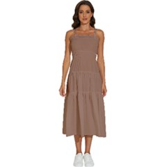 Mocha Mousse Hex Code #a47864 Sleeveless Shoulder Straps Boho Dress by dressshop