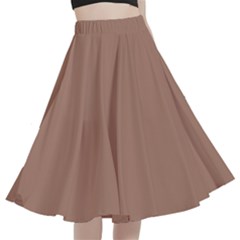 Mocha Mousse Hex Code #a47864 A-line Full Circle Midi Skirt With Pocket by dressshop