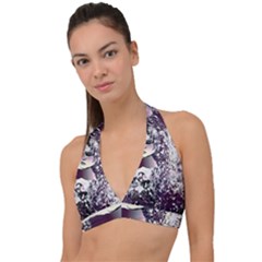 Marina Paper Cut Halter Plunge Bikini Top