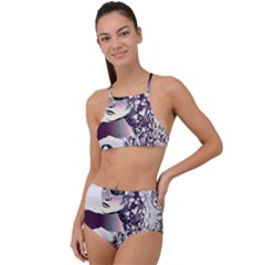 Marina Paper Cut Halter Tankini Set