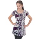 Marina Paper Cut Puff Sleeve Tunic Top View1