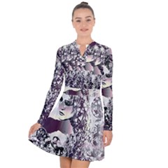 Marina Paper Cut Long Sleeve Panel Dress