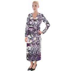 Marina Paper Cut Velvet Maxi Wrap Dress by MRNStudios