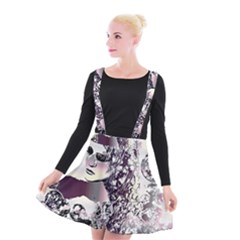 Marina Paper Cut Suspender Skater Skirt