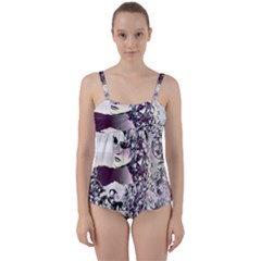 Marina Paper Cut Twist Front Tankini Set