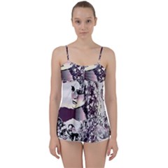 Marina Paper Cut Babydoll Tankini Top