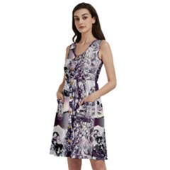 Marina Paper Cut Sleeveless Dress With Pocket