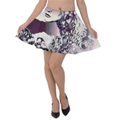 Marina Paper Cut Velvet Skater Skirt