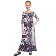 Marina Paper Cut Kids  Quarter Sleeve Maxi Dress