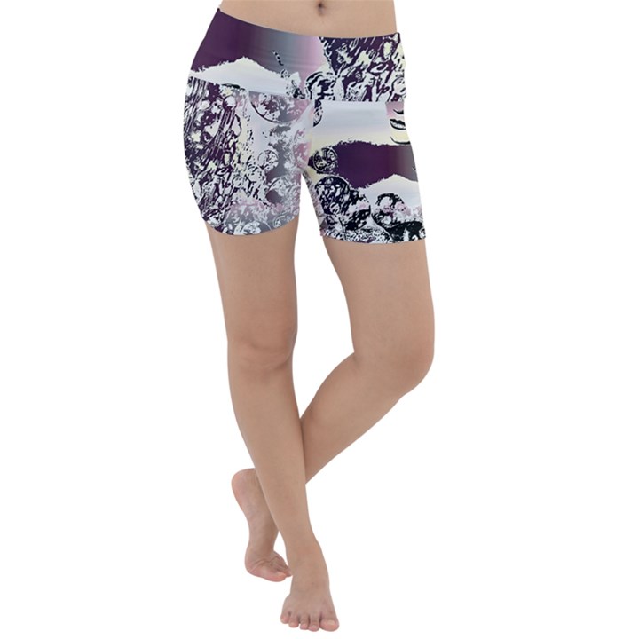 Marina Paper Cut Lightweight Velour Yoga Shorts