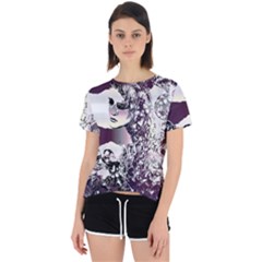 Marina Paper Cut Open Back Sport T-shirt