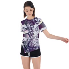 Marina Paper Cut Asymmetrical Short Sleeve Sports T-shirt