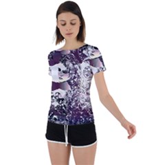 Marina Paper Cut Back Circle Cutout Sports T-shirt