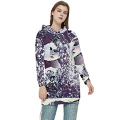 Marina Paper Cut Women s Long Oversized Pullover Hoodie