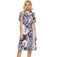 Marina Paper Cut Button Top Knee Length Dress