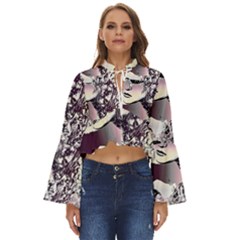 Marina Paper Cut Boho Long Bell Sleeve Top