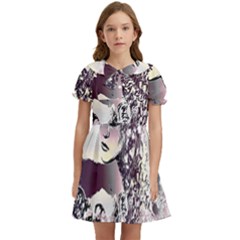 Marina Paper Cut Kids  Bow Tie Puff Sleeve Dress