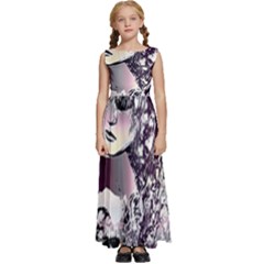 Marina Paper Cut Kids  Satin Sleeveless Maxi Dress