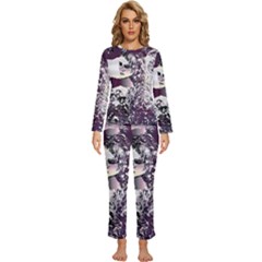 Marina Paper Cut Womens  Long Sleeve Lightweight Pajamas Set