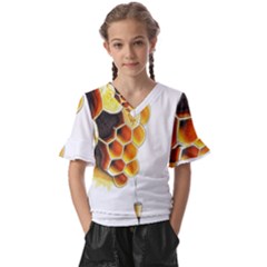 Image-2500x3000 (28) Kids  V-neck Horn Sleeve Blouse