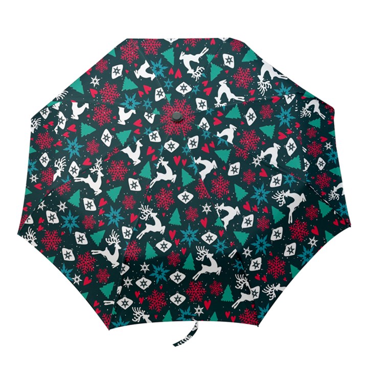 Holiday Season Pattern December Happy Holidays Merry Christmas Winter Family Festive New Year Folding Umbrellas