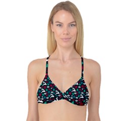 Holiday Season Pattern December Happy Holidays Merry Christmas Winter Family Festive New Year Reversible Tri Bikini Top