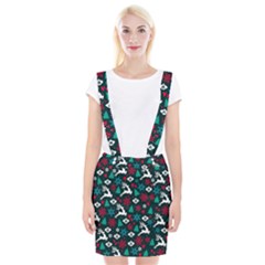 Holiday Season Pattern December Happy Holidays Merry Christmas Winter Family Festive New Year Braces Suspender Skirt