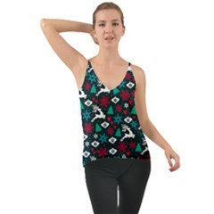 Holiday Season Pattern December Happy Holidays Merry Christmas Winter Family Festive New Year Chiffon Cami