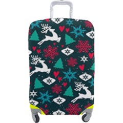 Holiday Season Pattern December Happy Holidays Merry Christmas Winter Family Festive New Year Luggage Cover (large)