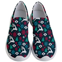 Holiday Season Pattern December Happy Holidays Merry Christmas Winter Family Festive New Year Women s Lightweight Slip Ons