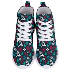 Holiday Season Pattern December Happy Holidays Merry Christmas Winter Family Festive New Year Women s Lightweight High Top Sneakers