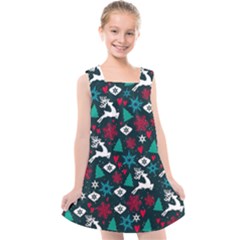 Holiday Season Pattern December Happy Holidays Merry Christmas Winter Family Festive New Year Kids  Cross Back Dress