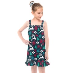 Holiday Season Pattern December Happy Holidays Merry Christmas Winter Family Festive New Year Kids  Overall Dress