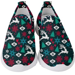 Holiday Season Pattern December Happy Holidays Merry Christmas Winter Family Festive New Year Kids  Slip On Sneakers