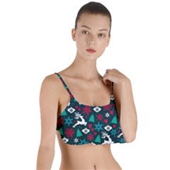 Holiday Season Pattern December Happy Holidays Merry Christmas Winter Family Festive New Year Layered Top Bikini Top 