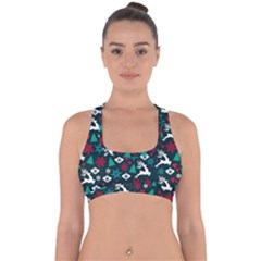 Holiday Season Pattern December Happy Holidays Merry Christmas Winter Family Festive New Year Cross Back Hipster Bikini Top 