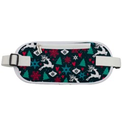 Holiday Season Pattern December Happy Holidays Merry Christmas Winter Family Festive New Year Rounded Waist Pouch