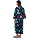 Holiday Season Pattern December Happy Holidays Merry Christmas Winter Family Festive New Year Maxi Satin Kimono View2