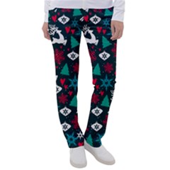 Holiday Season Pattern December Happy Holidays Merry Christmas Winter Family Festive New Year Women s Casual Pants