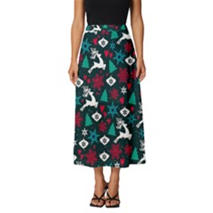 Holiday Season Pattern December Happy Holidays Merry Christmas Winter Family Festive New Year Classic Midi Chiffon Skirt