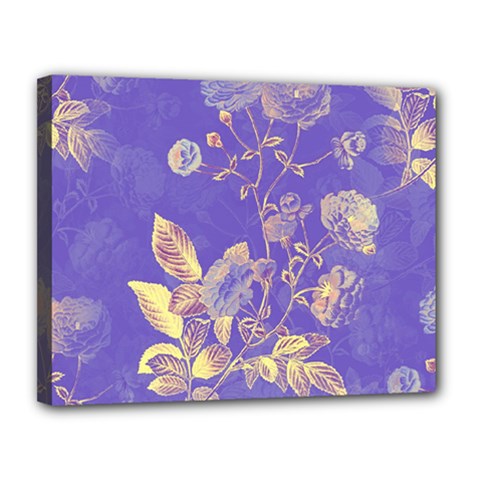 Flower Petal Bouquet Stem Floral Pattern Canvas 14  X 11  (stretched)