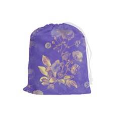 Flower Petal Bouquet Stem Floral Pattern Drawstring Pouch (large)