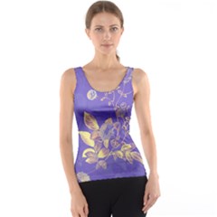 Flower Petal Bouquet Stem Floral Pattern Women s Basic Tank Top