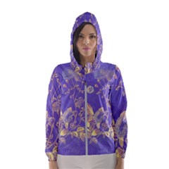 Flower Petal Bouquet Stem Floral Pattern Women s Hooded Windbreaker