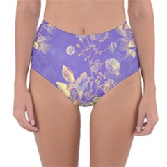 Flower Petal Bouquet Stem Floral Pattern Reversible High-waist Bikini Bottoms