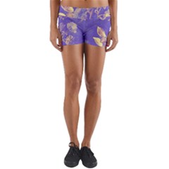 Flower Petal Bouquet Stem Floral Pattern Yoga Shorts